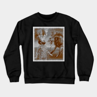 king locust with lions head watching man Crewneck Sweatshirt